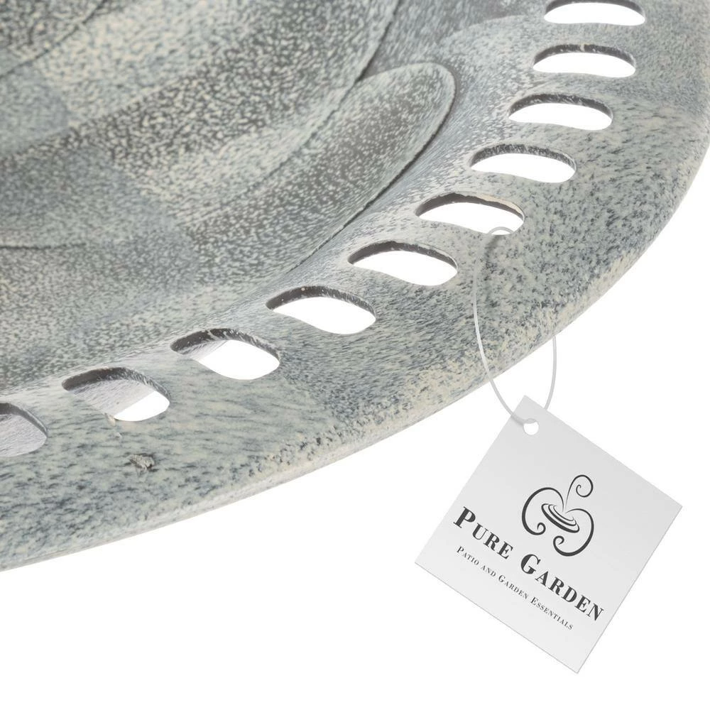Weather Resistant Antique Bird Bath in Gray by Pure Garden 4 Weather Resistant Antique Bird Bath in Gray by Pure Garden - Image 4