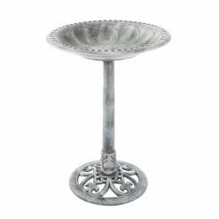 Weather Resistant Antique Bird Bath in Gray by Pure Garden
