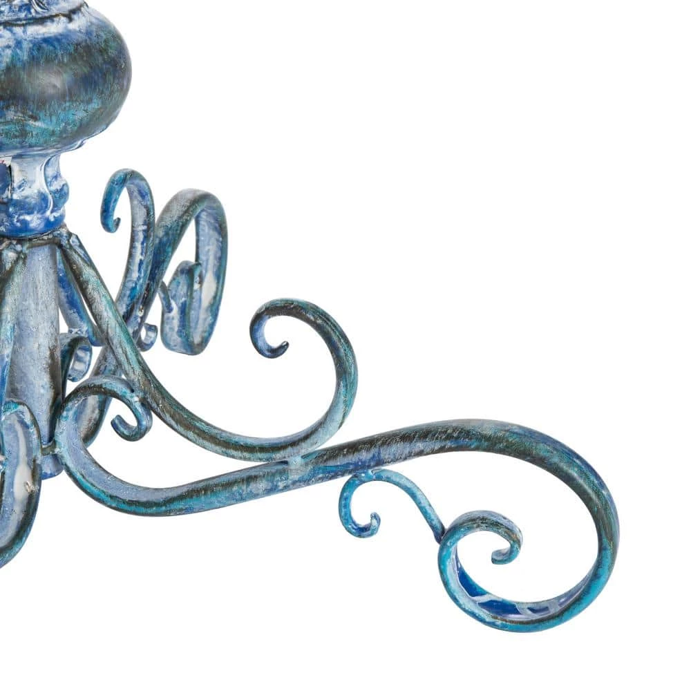 Orian Mossy Blue Iron Round Birdbath by SAFAVIEH 6 Orian Mossy Blue Iron Round Birdbath by SAFAVIEH - Image 6