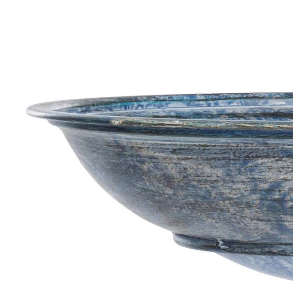 Orian Mossy Blue Iron Round Birdbath by SAFAVIEH 4 Orian Mossy Blue Iron Round Birdbath by SAFAVIEH - Image 4