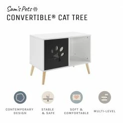 Convertible 22 in. Black and White Cat Tree End Table by Sam's Pets -Cheap Bird & Wildlife Supplies Store sam s pets cat trees scratch posts sp ct1265bw 66 1000