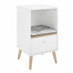 Becky 28 in. White Single Rest Cat Tree With Drawer by Sam's Pets -Cheap Bird & Wildlife Supplies Store sam s pets cat trees scratch posts sp ct1274wh 1f 1000