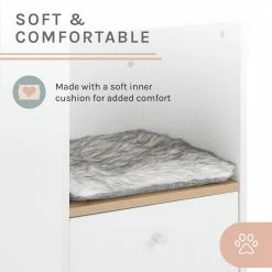 Becky 28 in. White Single Rest Cat Tree With Drawer by Sam's Pets -Cheap Bird & Wildlife Supplies Store sam s pets cat trees scratch posts sp ct1274wh 40 1000