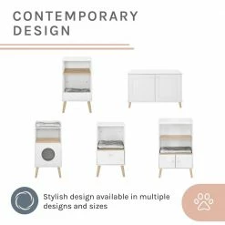 Becky 28 in. White Single Rest Cat Tree With Drawer by Sam's Pets -Cheap Bird & Wildlife Supplies Store sam s pets cat trees scratch posts sp ct1274wh 66 1000