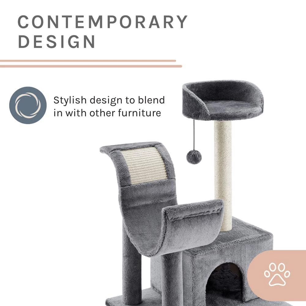 Submarine 60 in. Gray Hard Box Cat Tree by Sam's Pets 4 Submarine 60 in. Gray Hard Box Cat Tree by Sam's Pets - Image 4