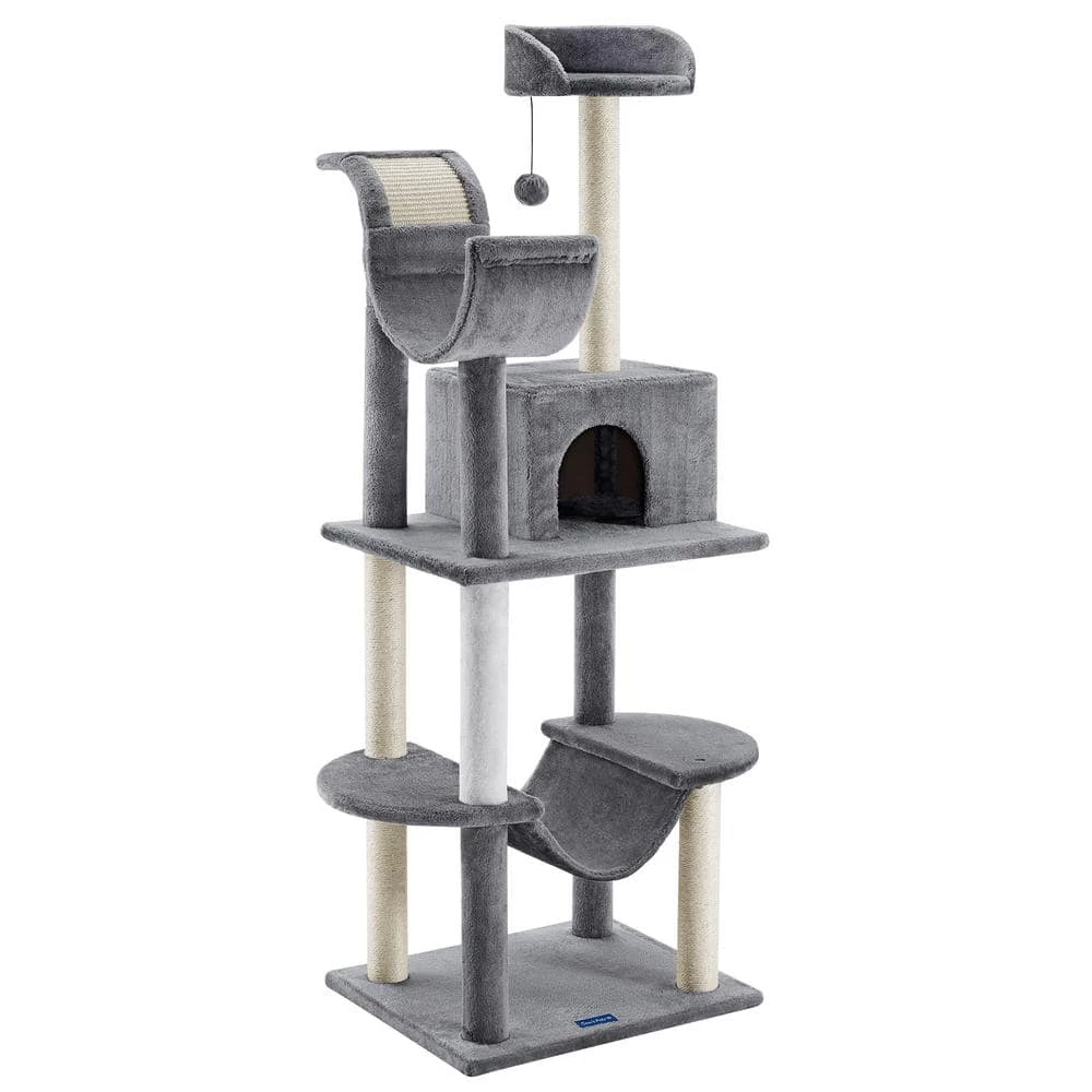 Submarine 60 in. Gray Hard Box Cat Tree by Sam's Pets 1 Submarine 60 in. Gray Hard Box Cat Tree by Sam's Pets