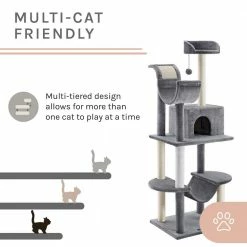 Submarine 60 in. Gray Hard Box Cat Tree by Sam's Pets 15 Submarine 60 in. Gray Hard Box Cat Tree by Sam's Pets -Cheap Bird & Wildlife Supplies Store sam s pets cat trees scratch posts sp ct1284gy 66 1000
