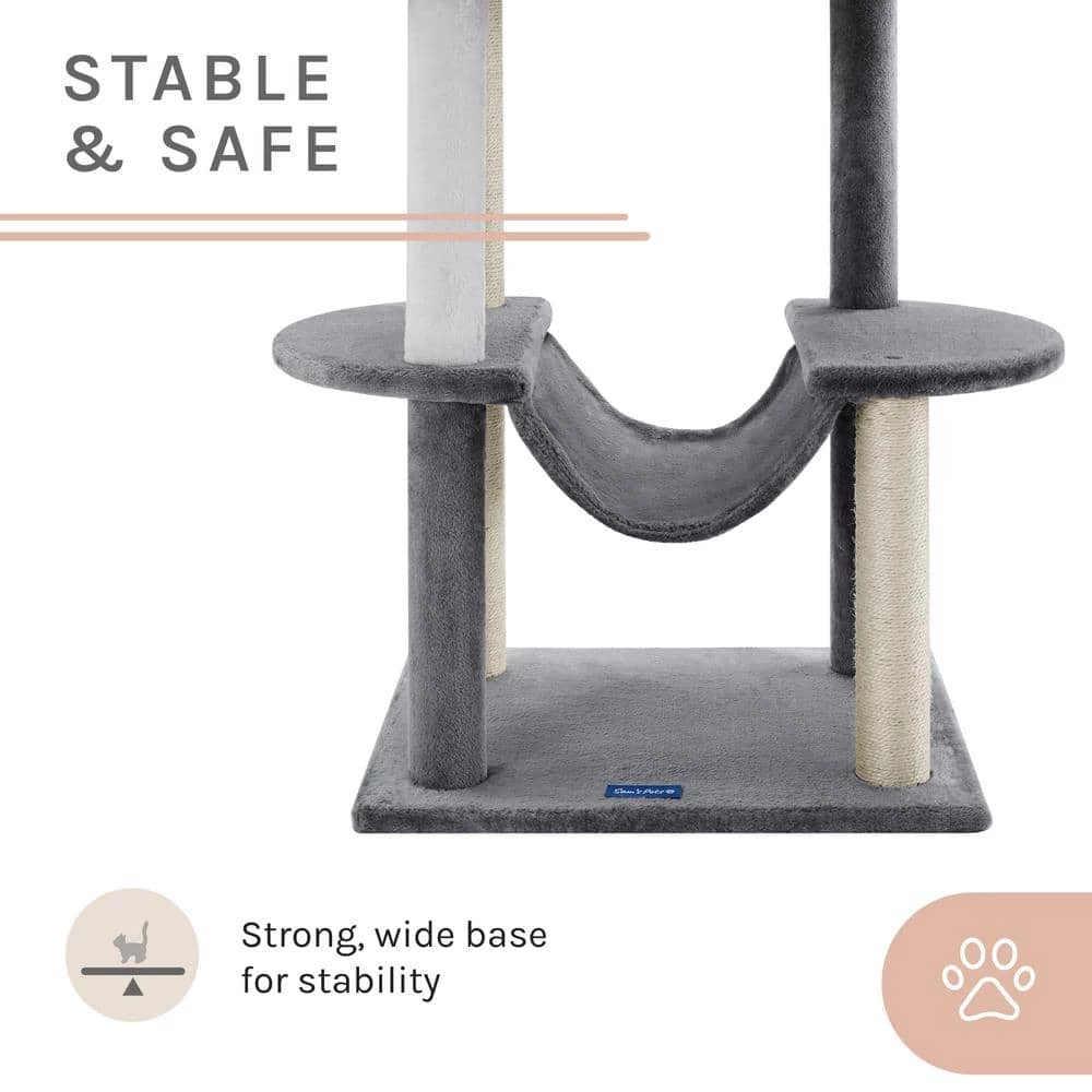 Submarine 60 in. Gray Hard Box Cat Tree by Sam's Pets 2 Submarine 60 in. Gray Hard Box Cat Tree by Sam's Pets - Image 2