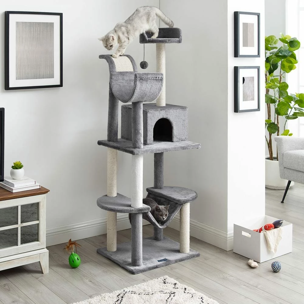Submarine 60 in. Gray Hard Box Cat Tree by Sam's Pets 10 Submarine 60 in. Gray Hard Box Cat Tree by Sam's Pets - Image 10