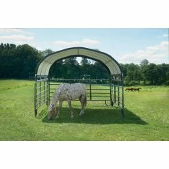 144 sq. ft. Corral Shelter w/ 1-3/8 in. Steel Frame, 7.5 oz. Green PE Cover, Patented Stabilizers, and Protective Boots by ShelterLogic 9 144 sq. ft. Corral Shelter w/ 1-3/8 in. Steel Frame, 7.5 oz. Green PE Cover, Patented Stabilizers, and Protective Boots by ShelterLogic -Cheap Bird & Wildlife Supplies Store shelterlogic accessories 51523 44 1000