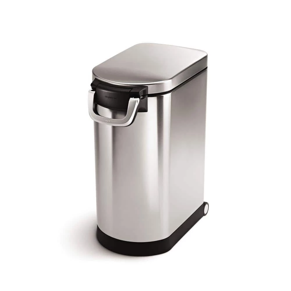 Large Pet Food Storage Can in Fingerprint-Proof Brushed Stainless Steel by simplehuman 1 Large Pet Food Storage Can in Fingerprint-Proof Brushed Stainless Steel by simplehuman