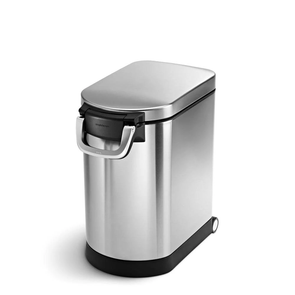 Medium Pet Food Storage Can in Fingerprint-Proof Brushed Stainless Steel by simplehuman 1 Medium Pet Food Storage Can in Fingerprint-Proof Brushed Stainless Steel by simplehuman
