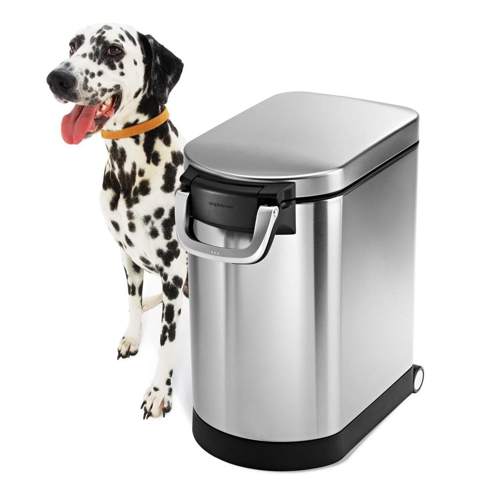 Medium Pet Food Storage Can in Fingerprint-Proof Brushed Stainless Steel by simplehuman 2 Medium Pet Food Storage Can in Fingerprint-Proof Brushed Stainless Steel by simplehuman - Image 2
