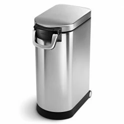 X-Large Brushed Stainless Steel in Fingerprint-Proof Pet Food Storage Can by simplehuman