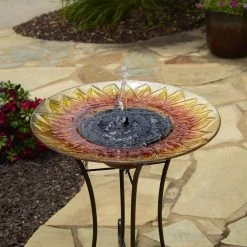 Sunflower Glass Solar Birdbath by Smart Solar 17 Sunflower Glass Solar Birdbath by Smart Solar -Cheap Bird & Wildlife Supplies Store smart solar bird bath fountains 20222r01 fa 1000