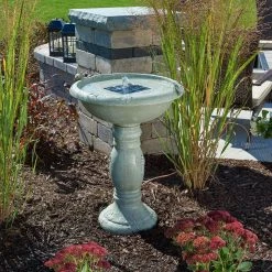 Country Gardens Gray Weathered Stone Solar Birdbath Fountain by Smart Solar -Cheap Bird & Wildlife Supplies Store smart solar bird bath fountains 20622r01 1f 1000