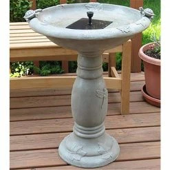 Country Gardens Gray Weathered Stone Solar Birdbath Fountain by Smart Solar -Cheap Bird & Wildlife Supplies Store smart solar bird bath fountains 20622r01 44 1000
