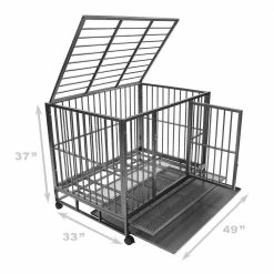 Heavy-Duty Metal Dog Cage in Silver - X-Large 48 in. by SMITHBUILT 5 Heavy-Duty Metal Dog Cage in Silver - X-Large 48 in. by SMITHBUILT -Cheap Bird & Wildlife Supplies Store smithbuilt dog cages cage y48 4f 1000