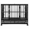 Heavy-Duty Metal Dog Cage in Black - Large 42 in. by SMITHBUILT