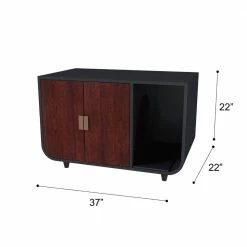 Dyad Wooden Cat Litter Box Large in Mocha Walnut by Staart -Cheap Bird & Wildlife Supplies Store staart litter boxes houses st k100011 4f 1000