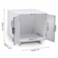 Dyad Alpine White Wooden Cat Litter Box by Staart -Cheap Bird & Wildlife Supplies Store staart litter boxes houses st k100020 1f 1000