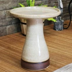 Duo-Tone Yam Glazed Ceramic Outdoor Bird Bath, UV/Frost Resistant by Sunnydaze Decor 10 Duo-Tone Yam Glazed Ceramic Outdoor Bird Bath, UV/Frost Resistant by Sunnydaze Decor -Cheap Bird & Wildlife Supplies Store sunnydaze decor bird bath fountains ap 367 1f 1000