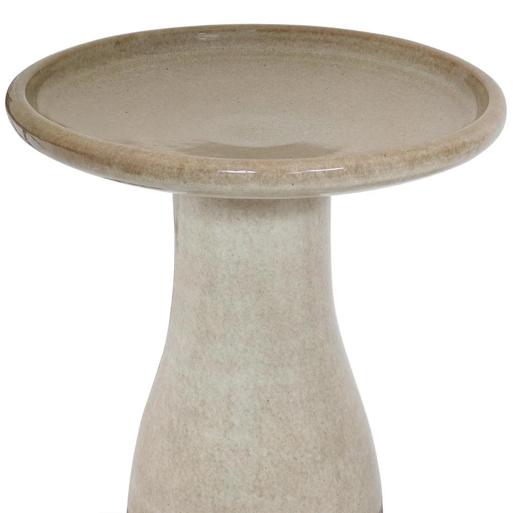 Duo-Tone Yam Glazed Ceramic Outdoor Bird Bath, UV/Frost Resistant by Sunnydaze Decor 3 Duo-Tone Yam Glazed Ceramic Outdoor Bird Bath, UV/Frost Resistant by Sunnydaze Decor - Image 3