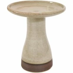Duo-Tone Yam Glazed Ceramic Outdoor Bird Bath, UV/Frost Resistant by Sunnydaze Decor