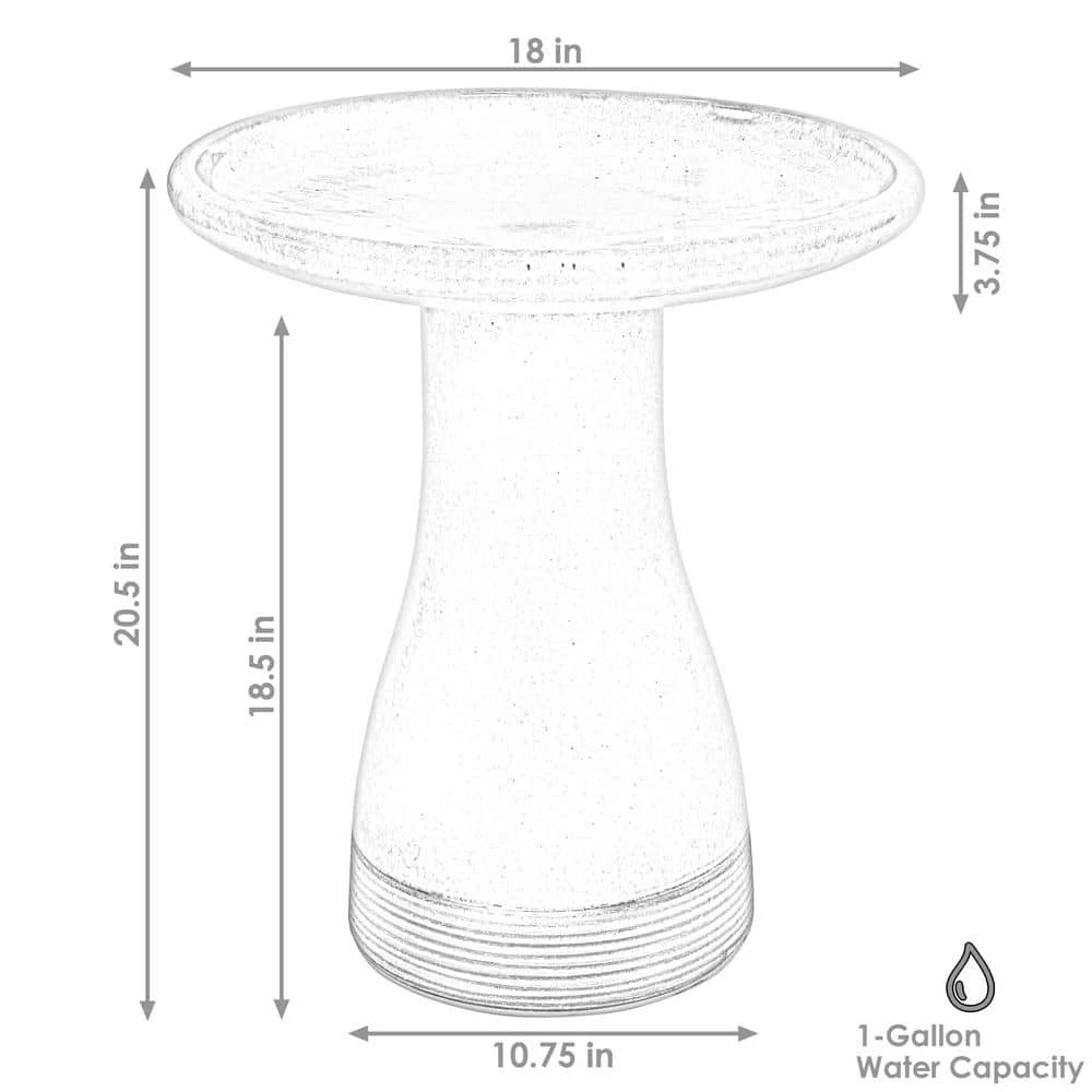 Duo-Tone Yam Glazed Ceramic Outdoor Bird Bath, UV/Frost Resistant by Sunnydaze Decor 2 Duo-Tone Yam Glazed Ceramic Outdoor Bird Bath, UV/Frost Resistant by Sunnydaze Decor - Image 2