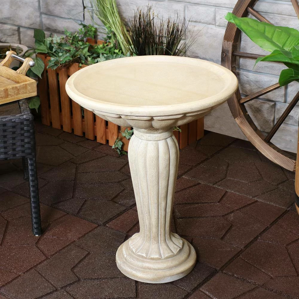 Grecian Garden Reinforced Concrete Bird Bath 16 in. by Sunnydaze Decor 8 Grecian Garden Reinforced Concrete Bird Bath 16 in. by Sunnydaze Decor - Image 8