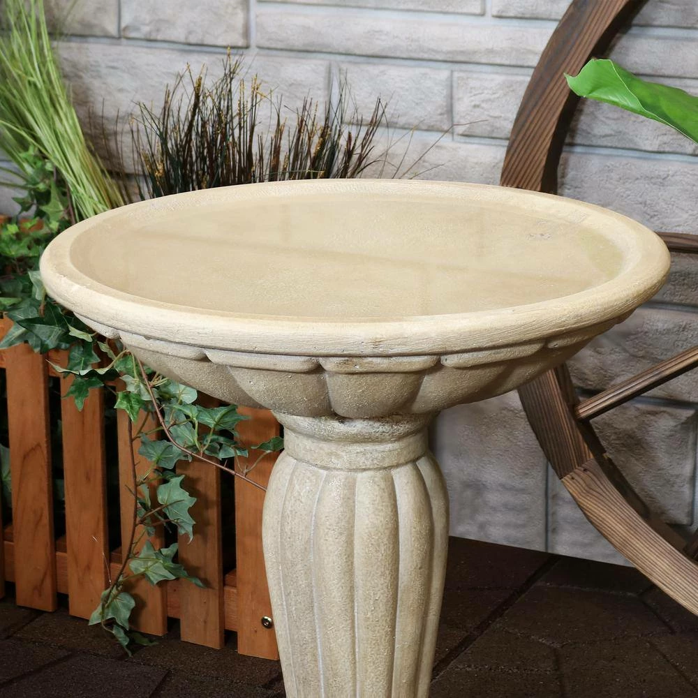 Grecian Garden Reinforced Concrete Bird Bath 16 in. by Sunnydaze Decor 6 Grecian Garden Reinforced Concrete Bird Bath 16 in. by Sunnydaze Decor - Image 6
