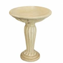Grecian Garden Reinforced Concrete Bird Bath 16 in. by Sunnydaze Decor