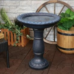 Façade du Soleil Reinforced Concrete Bird Bath 26 in. by Sunnydaze Decor -Cheap Bird & Wildlife Supplies Store sunnydaze decor bird bath fountains fwd 495 31 1000