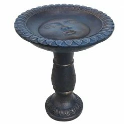 Façade du Soleil Reinforced Concrete Bird Bath 26 in. by Sunnydaze Decor