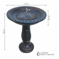 Façade du Soleil Reinforced Concrete Bird Bath 26 in. by Sunnydaze Decor -Cheap Bird & Wildlife Supplies Store sunnydaze decor bird bath fountains fwd 495 c3 1000