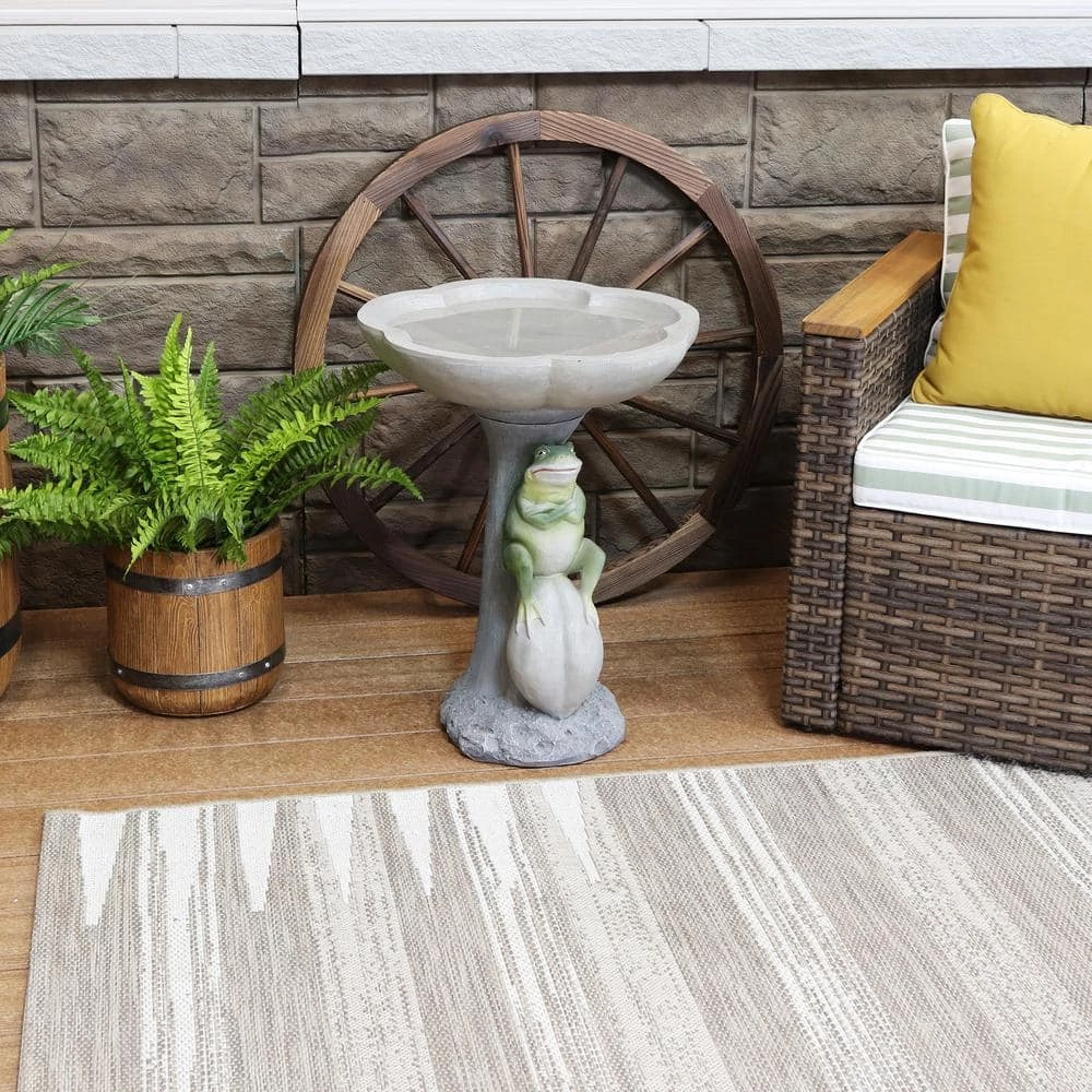 Polyresin Brooding Frog on Stone Outdoor Garden Bird Bath by Sunnydaze Decor 8 Polyresin Brooding Frog on Stone Outdoor Garden Bird Bath by Sunnydaze Decor - Image 8