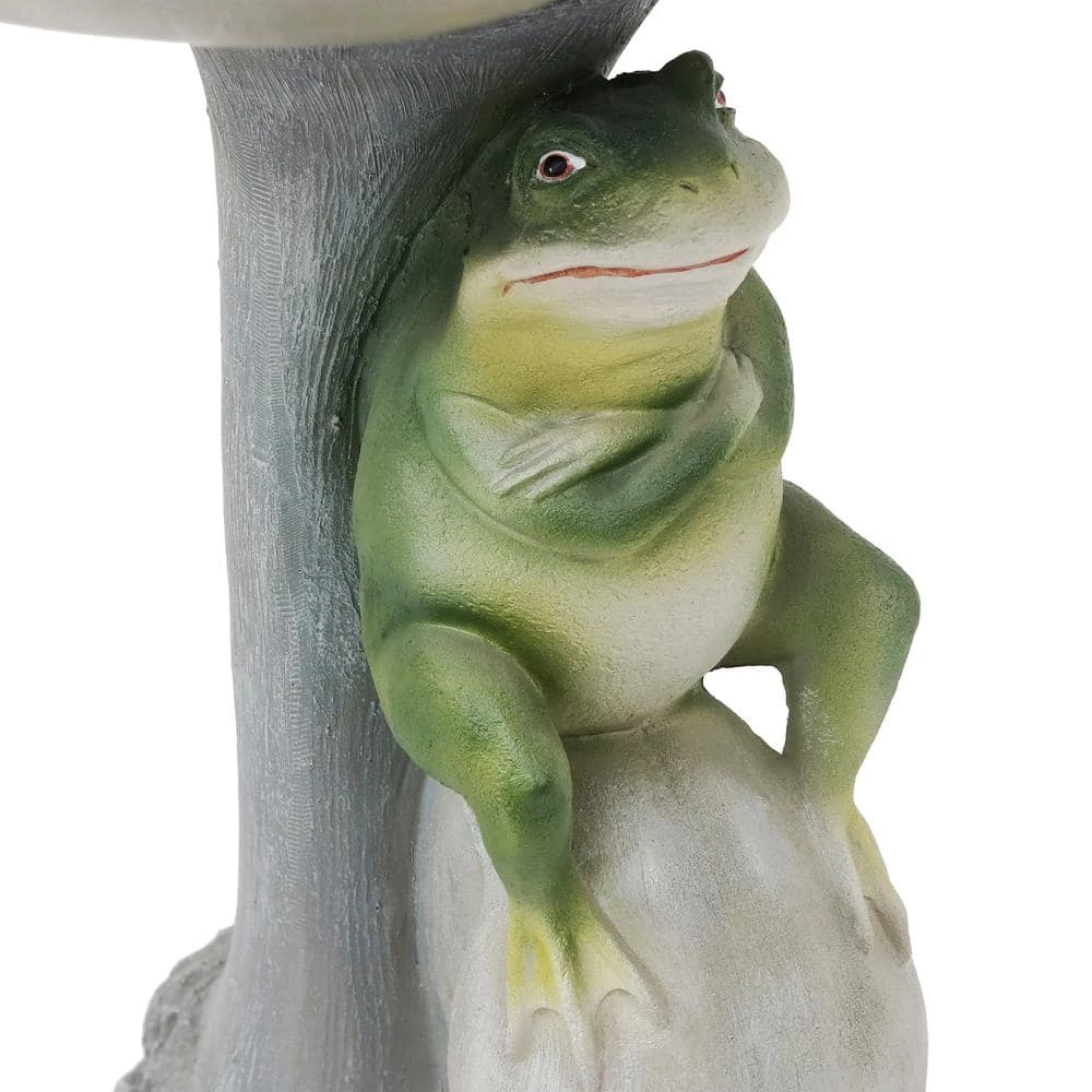 Polyresin Brooding Frog on Stone Outdoor Garden Bird Bath by Sunnydaze Decor 6 Polyresin Brooding Frog on Stone Outdoor Garden Bird Bath by Sunnydaze Decor - Image 6
