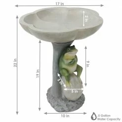 Polyresin Brooding Frog on Stone Outdoor Garden Bird Bath by Sunnydaze Decor 15 Polyresin Brooding Frog on Stone Outdoor Garden Bird Bath by Sunnydaze Decor -Cheap Bird & Wildlife Supplies Store sunnydaze decor bird bath fountains wnc 796 c3 1000