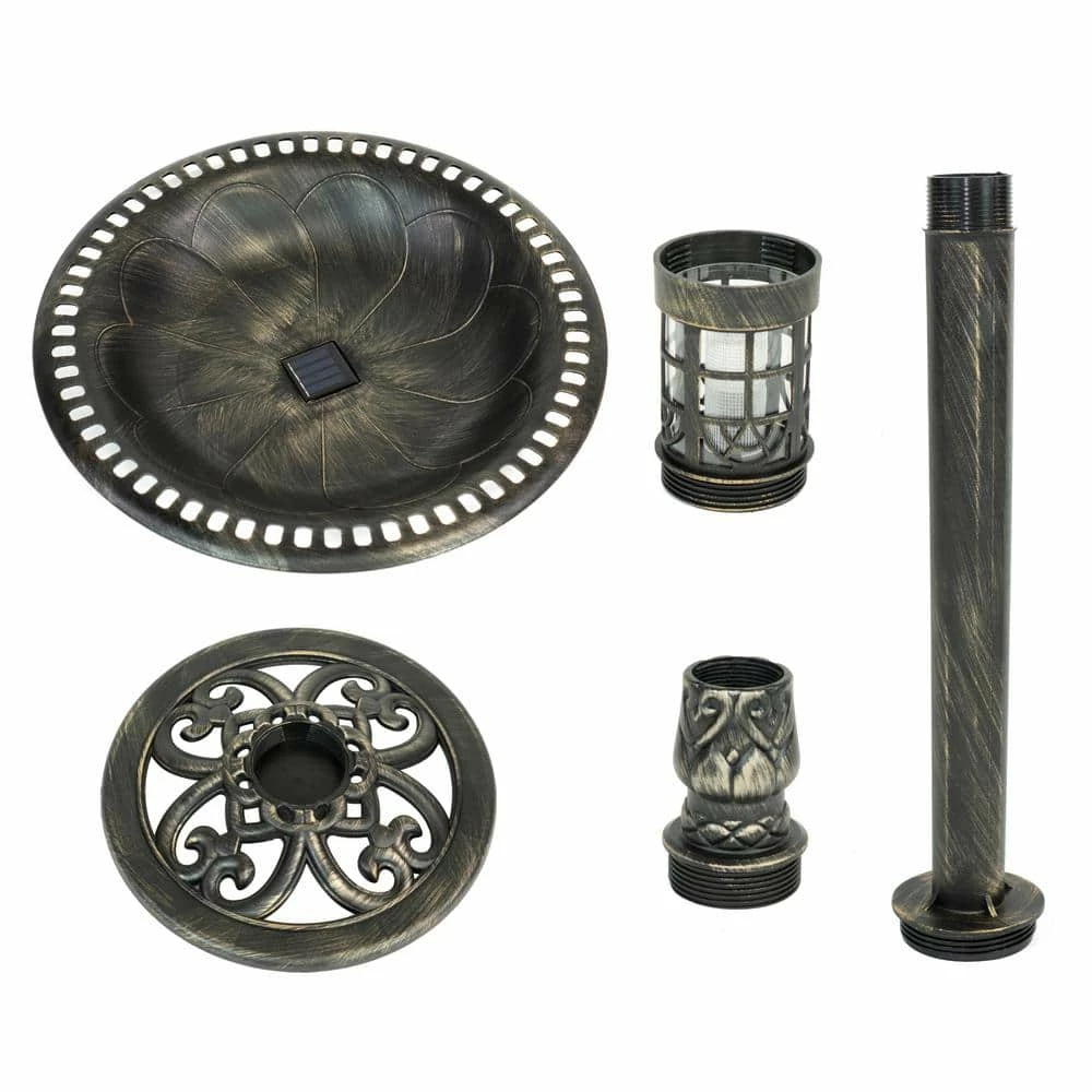 Beacon Point Solar Lighted Bird Bath in Brushed Bronze by SunRay 6 Beacon Point Solar Lighted Bird Bath in Brushed Bronze by SunRay - Image 6