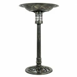 Beacon Point Solar Lighted Bird Bath in Brushed Bronze by SunRay