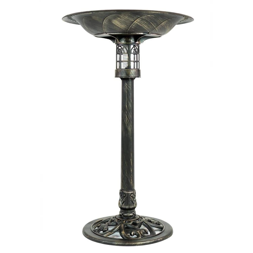 Beacon Point Solar Lighted Bird Bath in Brushed Bronze by SunRay 1 Beacon Point Solar Lighted Bird Bath in Brushed Bronze by SunRay