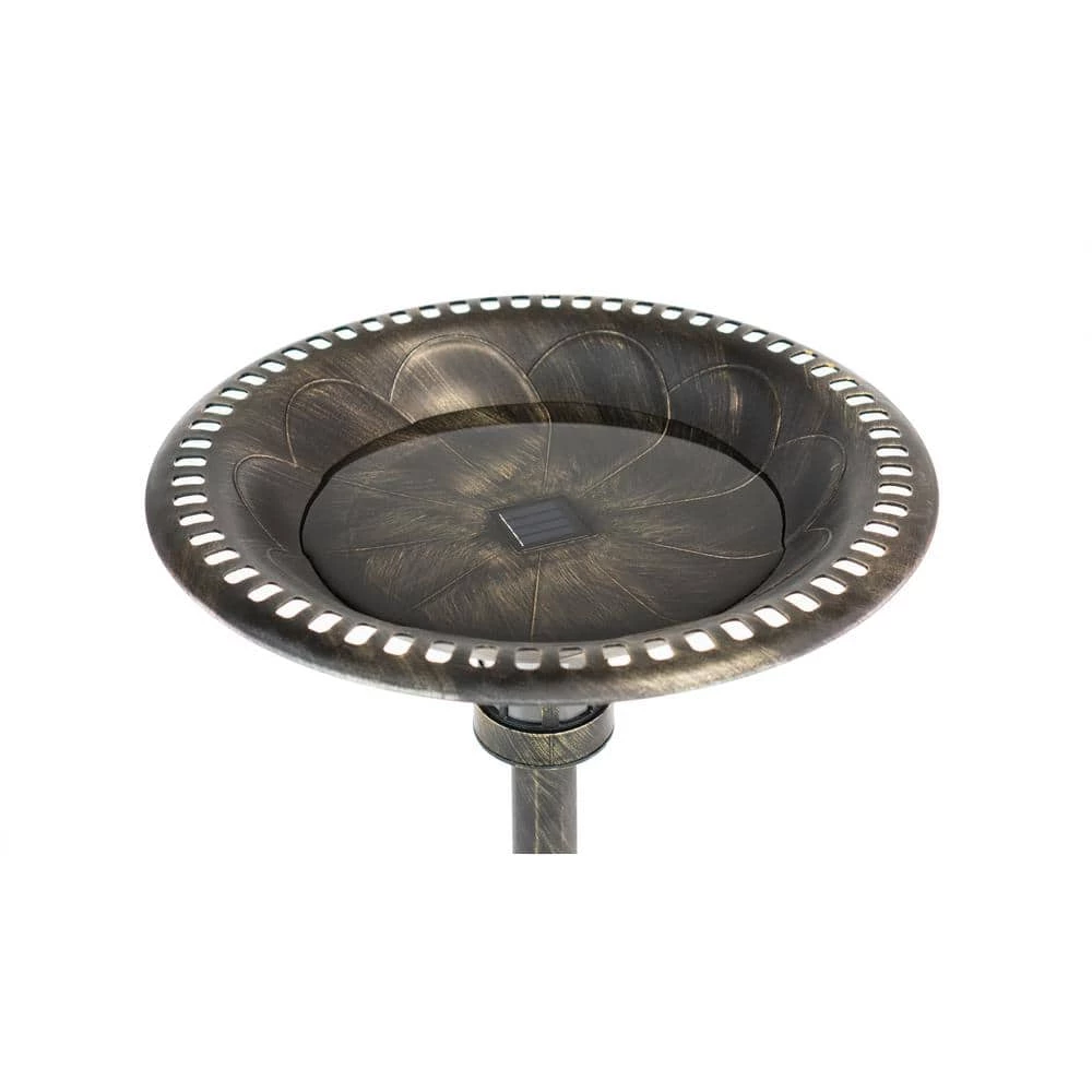Beacon Point Solar Lighted Bird Bath in Brushed Bronze by SunRay 8 Beacon Point Solar Lighted Bird Bath in Brushed Bronze by SunRay - Image 8