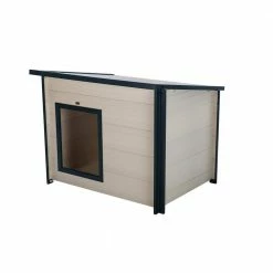 ECOFLEX Lodge Style Dog House - Jumbo by New Age Pet -Cheap Bird & Wildlife Supplies Store tan new age pet dog houses ecoh203jmb 1f 1000