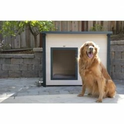 ECOFLEX Lodge Style Dog House - Jumbo by New Age Pet -Cheap Bird & Wildlife Supplies Store tan new age pet dog houses ecoh203jmb 31 1000