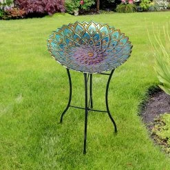 18 in. Glass Outdoor Fusion Mosaic Flower Birdbath with Stand by Teamson Home 9 18 in. Glass Outdoor Fusion Mosaic Flower Birdbath with Stand by Teamson Home -Cheap Bird & Wildlife Supplies Store teamson home bird bath fountains 3014051 31 1000