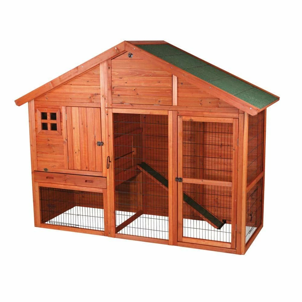 6.4 ft. x 2.6 ft. x 5 ft. Rabbit Enclosure with Gabled Roof Hutch by TRIXIE 1 6.4 ft. x 2.6 ft. x 5 ft. Rabbit Enclosure with Gabled Roof Hutch by TRIXIE