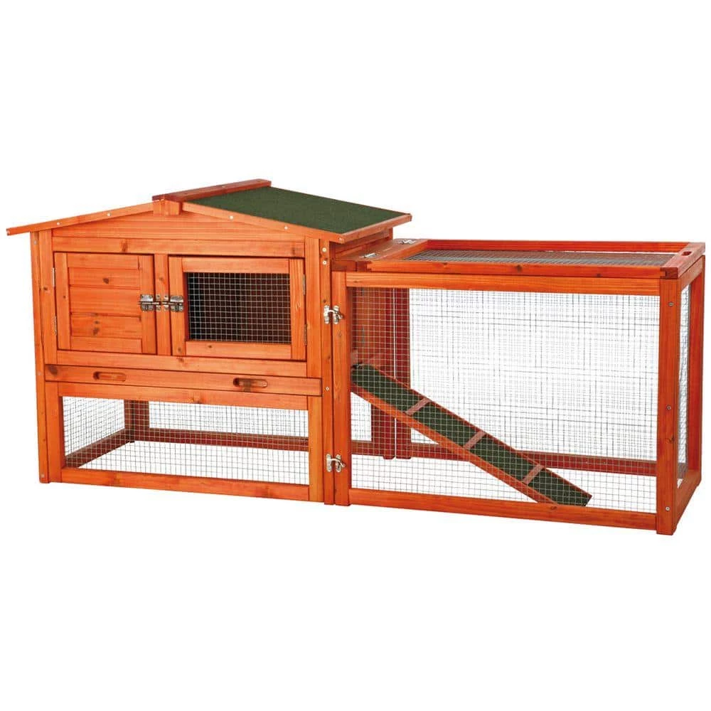 5.1 ft. x 1.7 ft. x 2.3 ft. Extra-Small Rabbit Enclosure with Outdoor Run Hutch by TRIXIE 1 5.1 ft. x 1.7 ft. x 2.3 ft. Extra-Small Rabbit Enclosure with Outdoor Run Hutch by TRIXIE