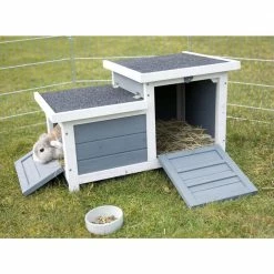 Small Animal Hutch, Gray and White by TRIXIE -Cheap Bird & Wildlife Supplies Store trixie beds cages 62390 1f 1000