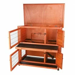 3.8 ft. x 2.1 ft. x 3.6 ft. 2-in-1 Rabbit Hutch by TRIXIE -Cheap Bird & Wildlife Supplies Store trixie beds cages 62402 4f 1000