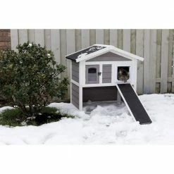 30.5 in. x 21.5 in. x 29.5 in. Insulated Cat Home in Gray/White by TRIXIE -Cheap Bird & Wildlife Supplies Store trixie cat houses 44115 44 1000